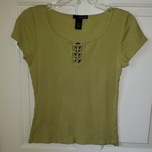 Willie Smith- Green Ribbed Top Size: SP